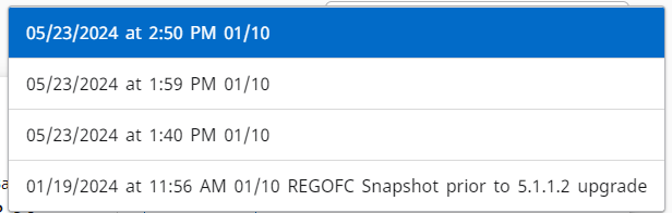 A drop-down menu displaying the precise date and time when audits were last generated, allowing users to refer back to it.