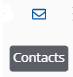 Envelope icon labeled 'Contacts', representing the option to view or access contact information.