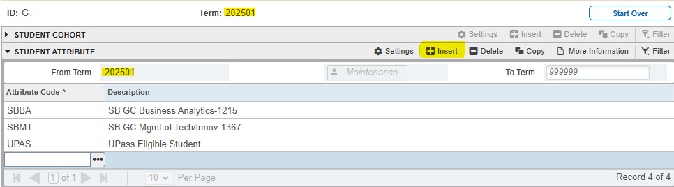 Banner form showing blank attribute code and 