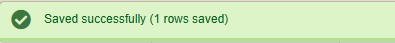 Green Banner alert indicating successful save