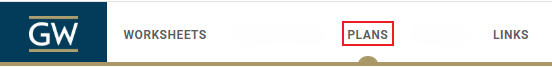 Tabs at the top of a student's DegreeMAP audit with the 'Plans' option selected.